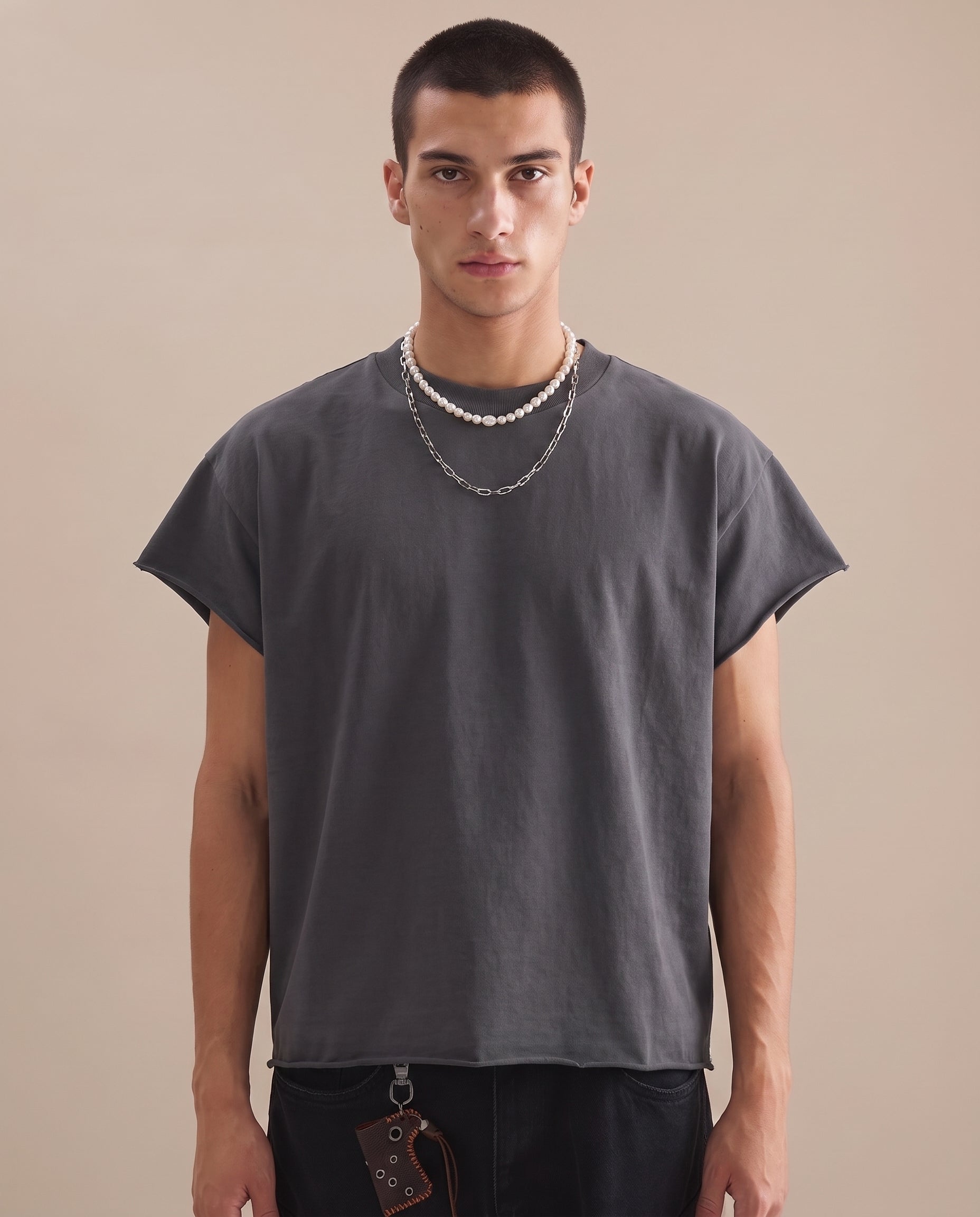 Raw Edge Boxy Non-Shrink T-Shirt