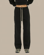 Unisex Solid Color Fleece Straight Leg Pants