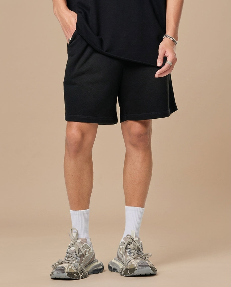 Sun Fade Raw Edge Cotton Shorts