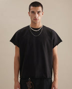 Raw Edge Boxy Non-Shrink T-Shirt