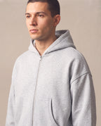 Fleeced Full-Zip Boxy Hoodie