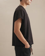 Raw Edge Boxy Non-Shrink T-Shirt