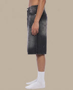 Men’s Vintage Wash Wide Leg Denim Shorts