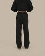 Unisex Solid Color Fleece Straight Leg Pants