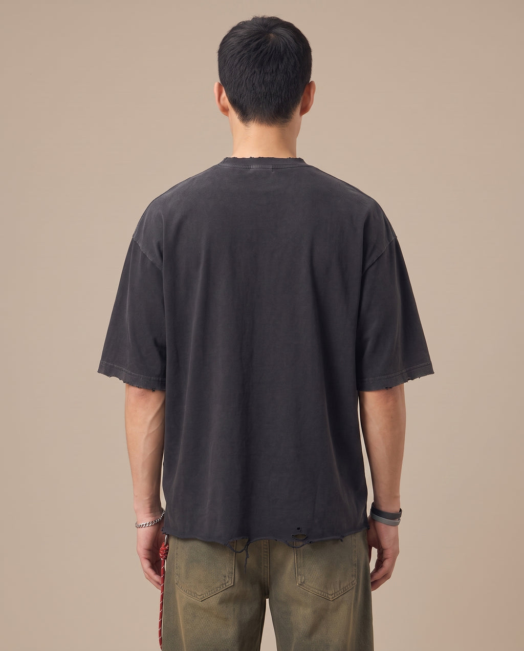 Snow Wash Raw-Hem Boxy T-shirt