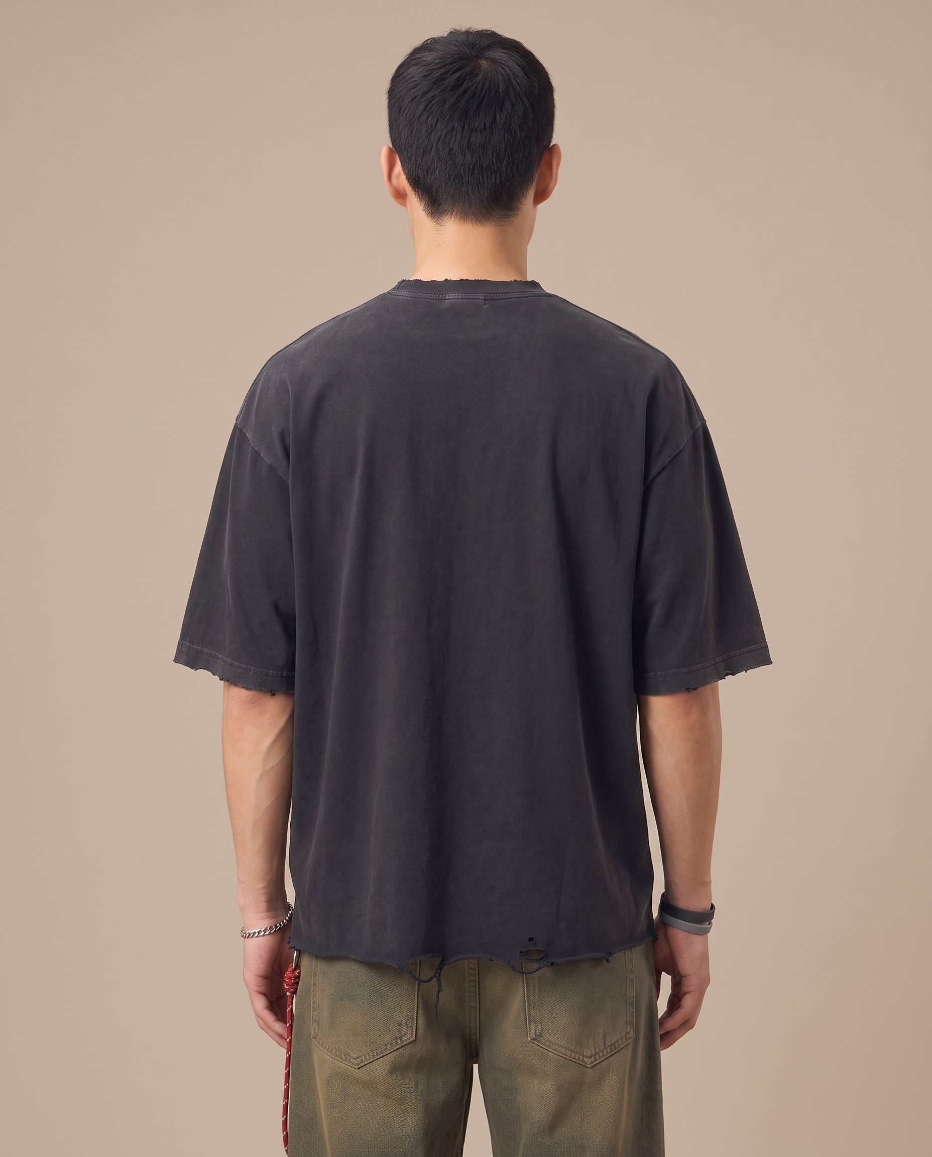 Snow Wash Raw-Hem Boxy T-shirt