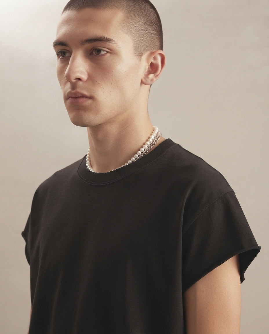 Raw Edge Boxy Non-Shrink T-Shirt